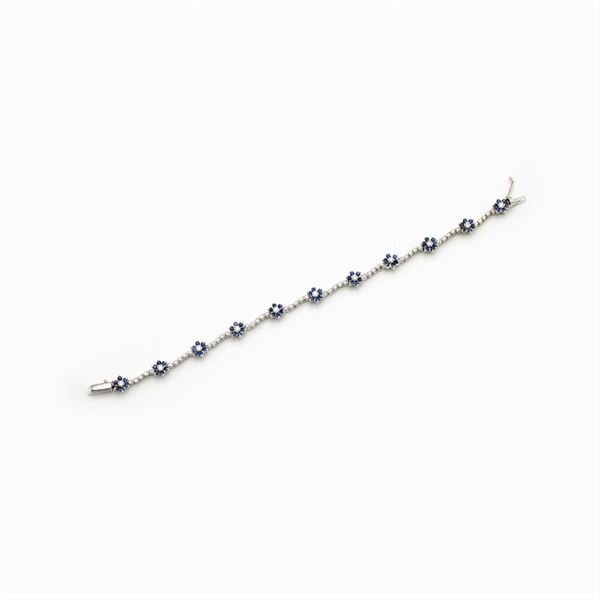 18kt white gold and diamonds flowers braelet  - Auction Fine Jewels Watches and Fashion Vintage - Colasanti Casa d'Aste