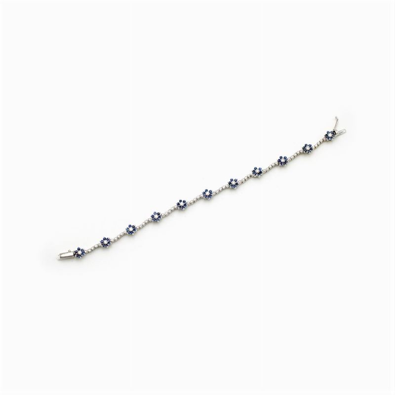 Bracciale Fiori in Oro Bianco 18kt e Diamanti