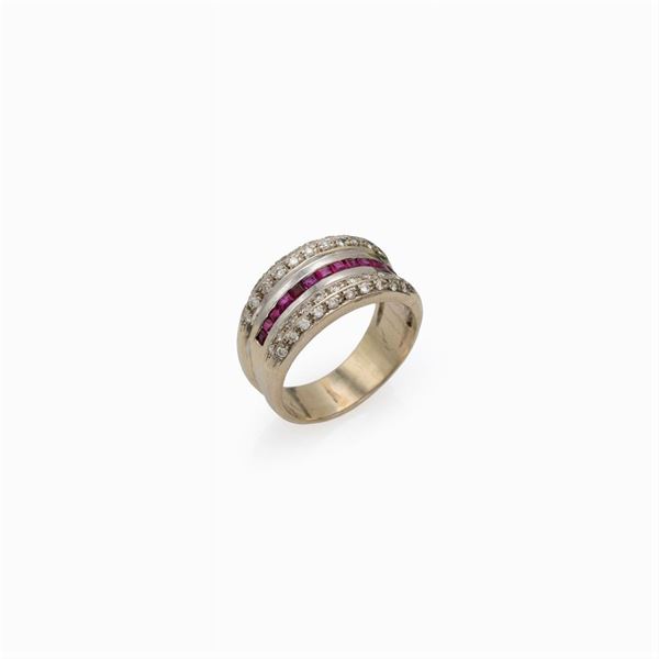 Anello a fascia in oro bianco 14kt