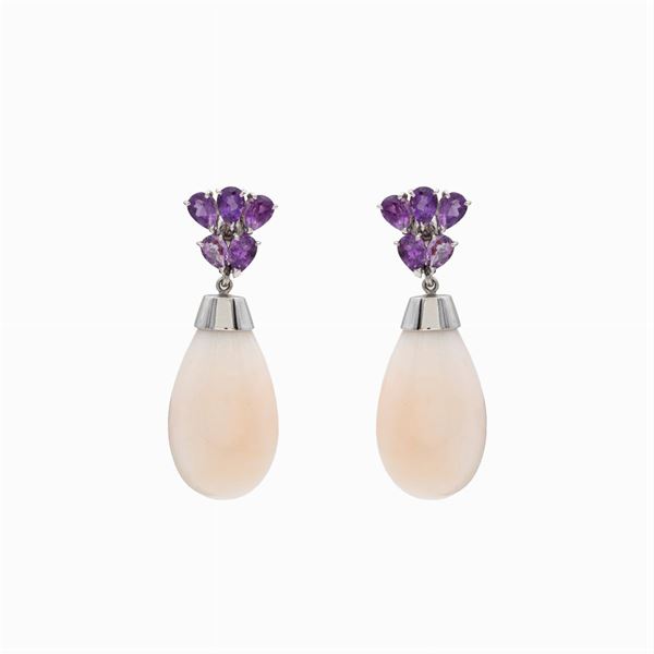 Orecchini pendenti in oro bianco 18kt