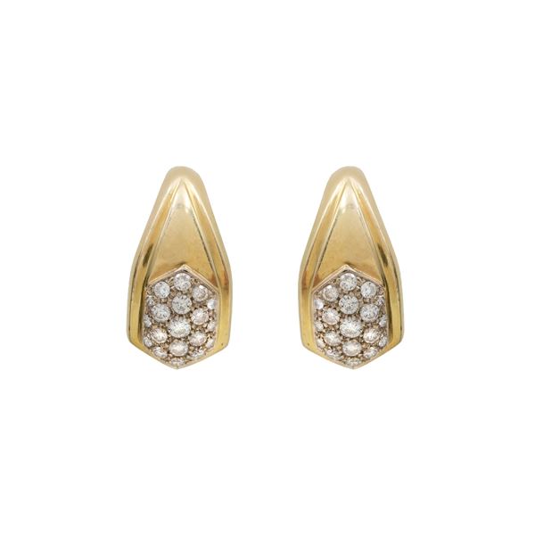 18kt yellow gold and diamonds Pendant earrings