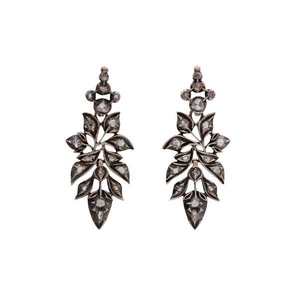 Antique silver pendant earrings