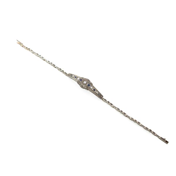 Platinum, diamonds and sapphires Liberty bracelet  - Auction Fine Jewels Watches and Fashion Vintage - Colasanti Casa d'Aste
