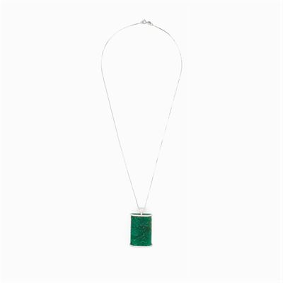 Pendente Smeraldo Inciso a Motivo Floreale