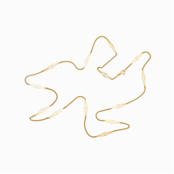Lunga collana in oro giallo 18kt