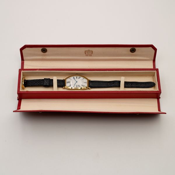 Cartier Tonneau vintage wristwatch French marks 1980s circa