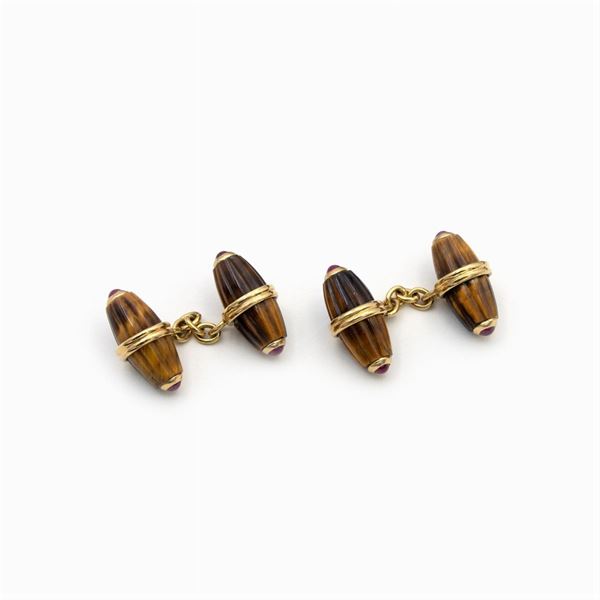 18kt yellow gold Barrel cufflinks