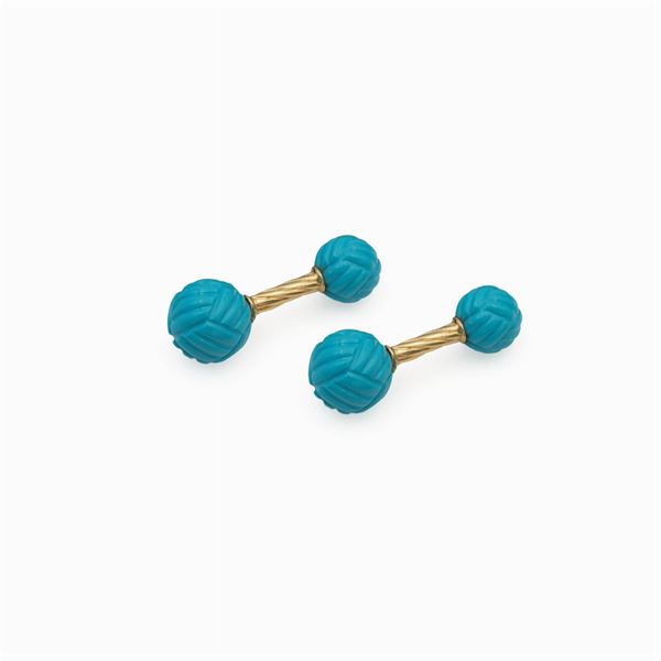 18kt yellow gold Ball cufflinks