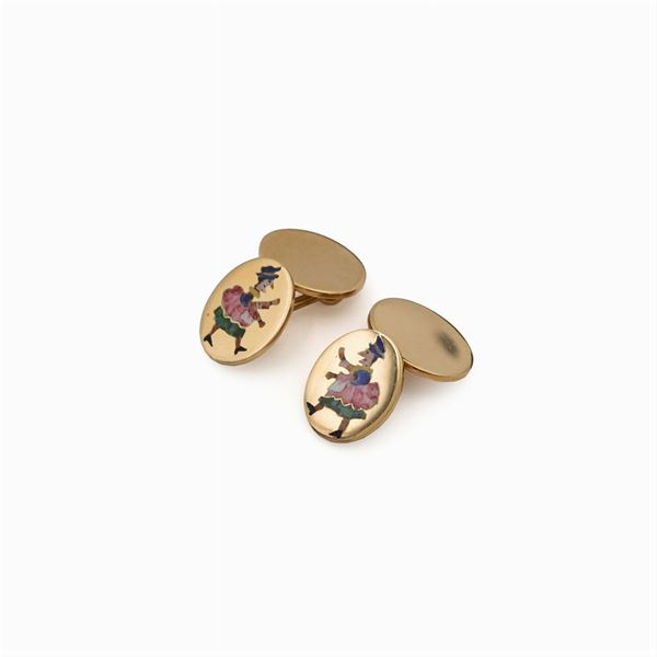 18kt yellow gold Oval cufflinks
