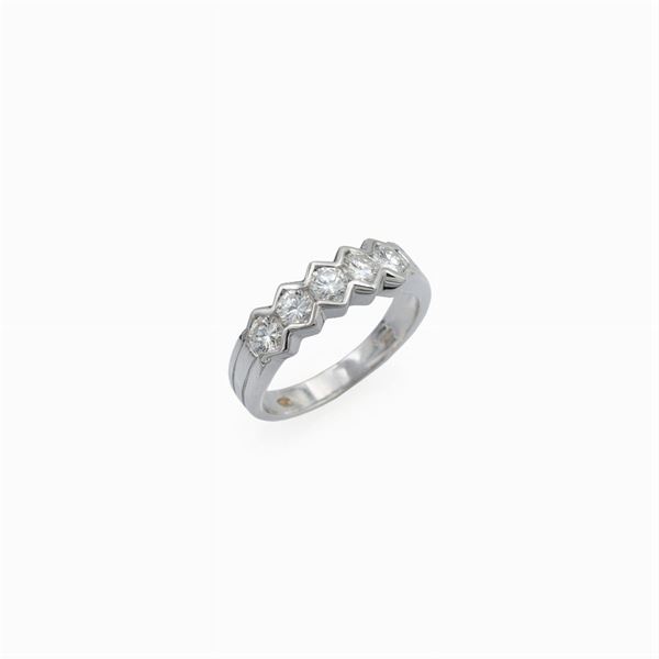 18kt white gold riviere ring