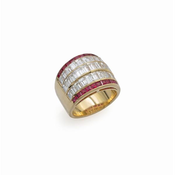 Anello a fascia in oro giallo 18kt