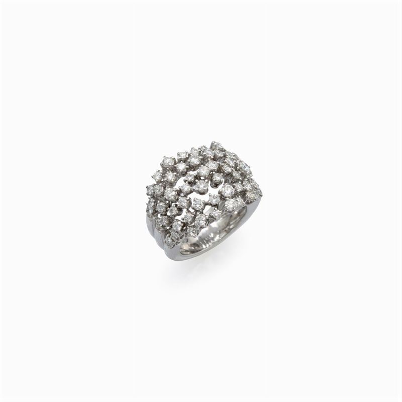 Anello in Oro Bianco 18kt e Diamanti