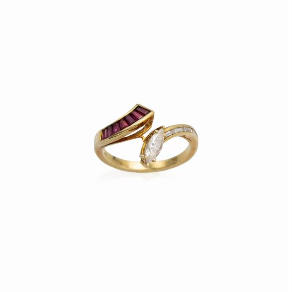 18kt yellow gold contrarie ring