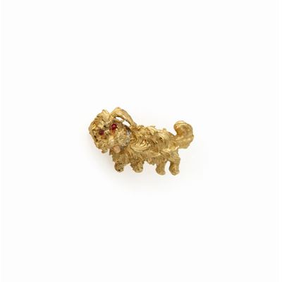 Spilla Barboncino in Oro Giallo 18kt