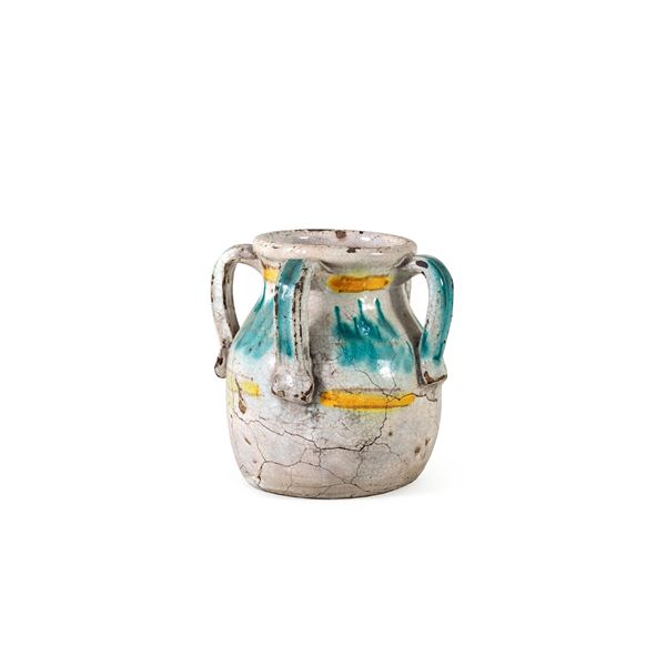 Boccia in maiolica policroma