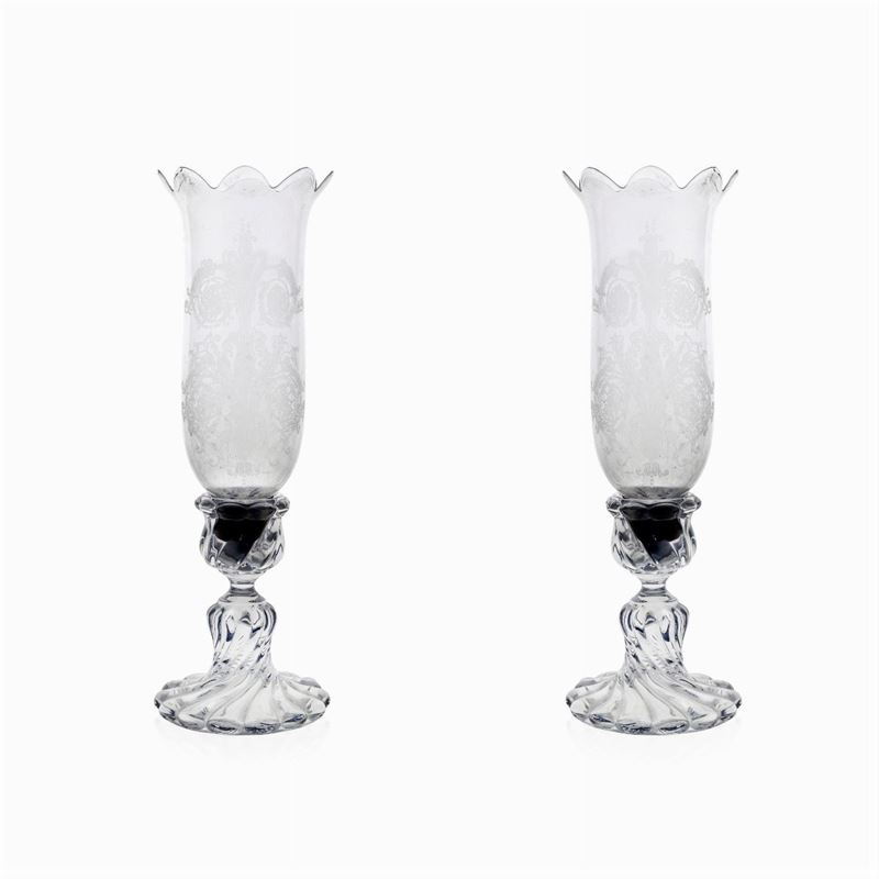 Baccarat, Coppia di Candelieri in Cristallo