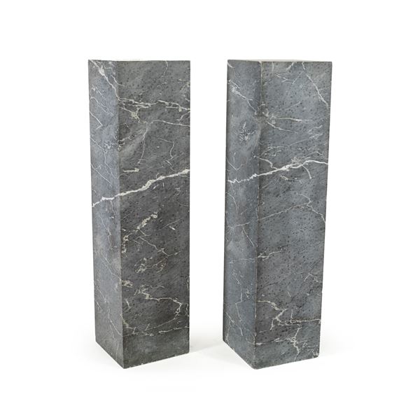 Pair of squared marble bases