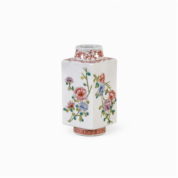 Square porcelain vase