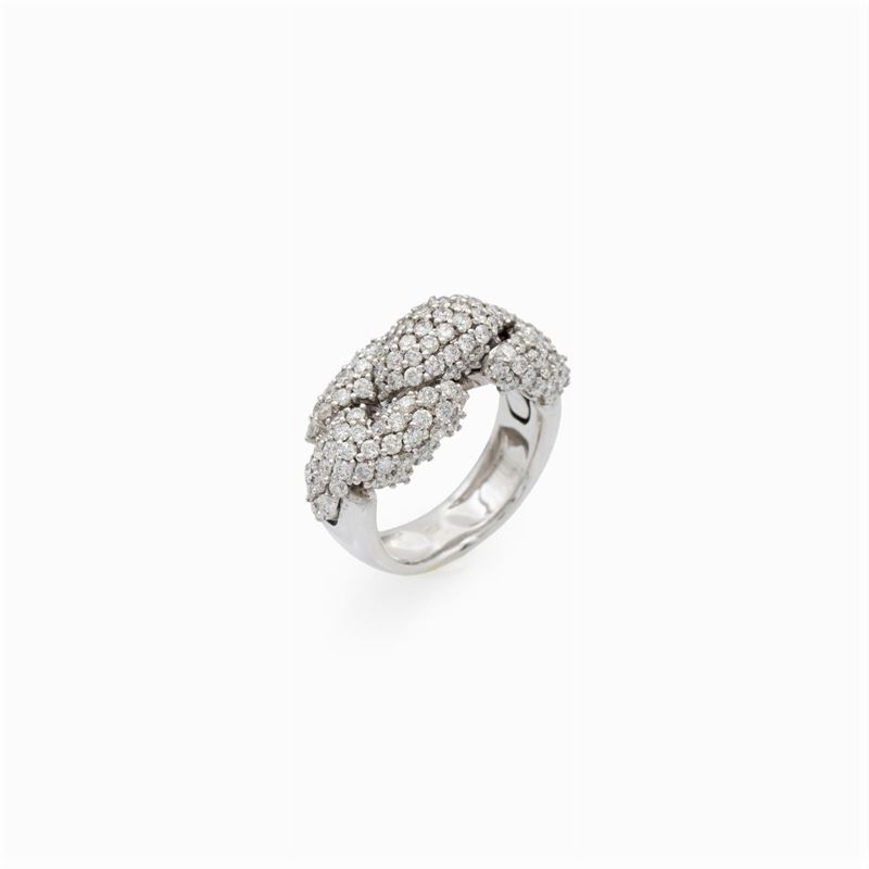 Anello Snodabile in Oro Bianco 18kt e Diamanti