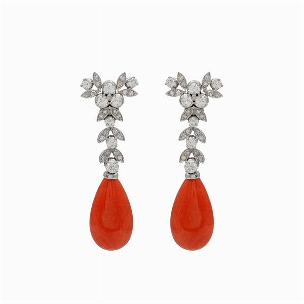 18kt white gold Pendant earrings