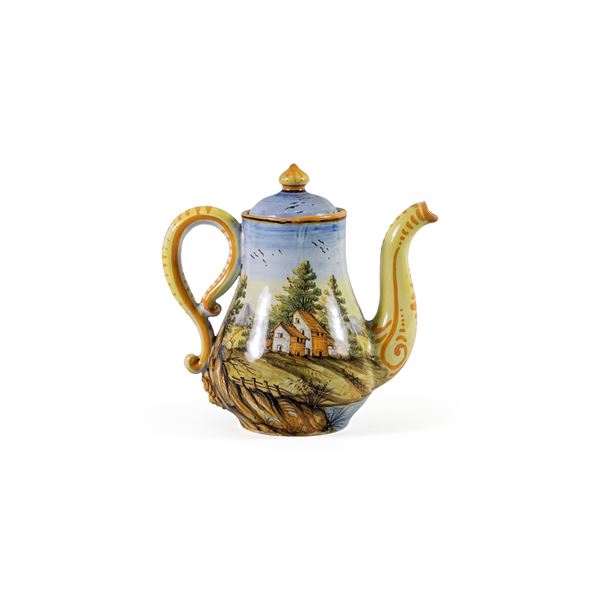 Caffettiera in maiolica Castelli