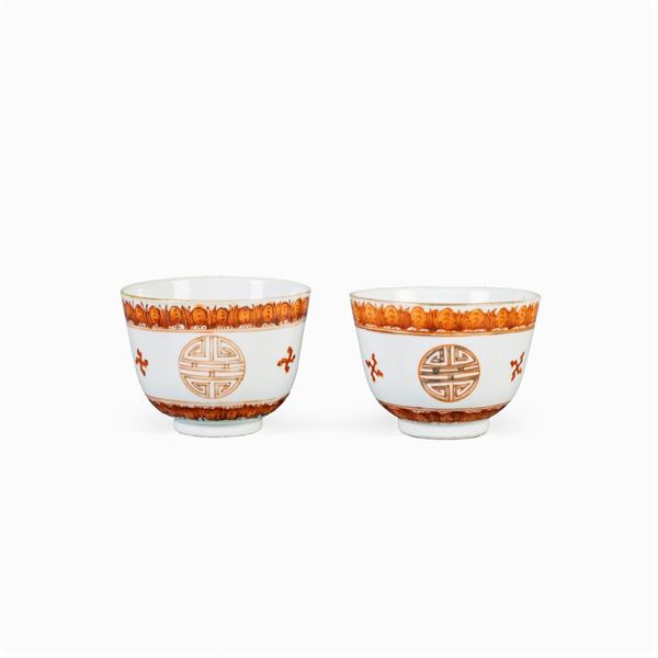 Pair of porcelain cups
