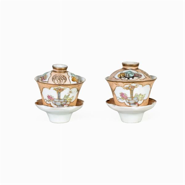 Set da the in porcellana  (Cina, XX Sec.)  - Asta Dipinti Antichi, Arredi, Sculture e Oggetti d'Arte - Colasanti Casa d'Aste