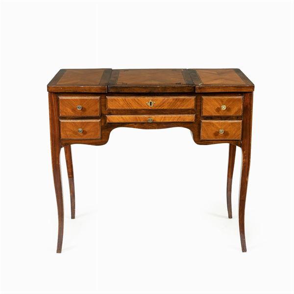 Louis XV style dressing table in various fruit woods