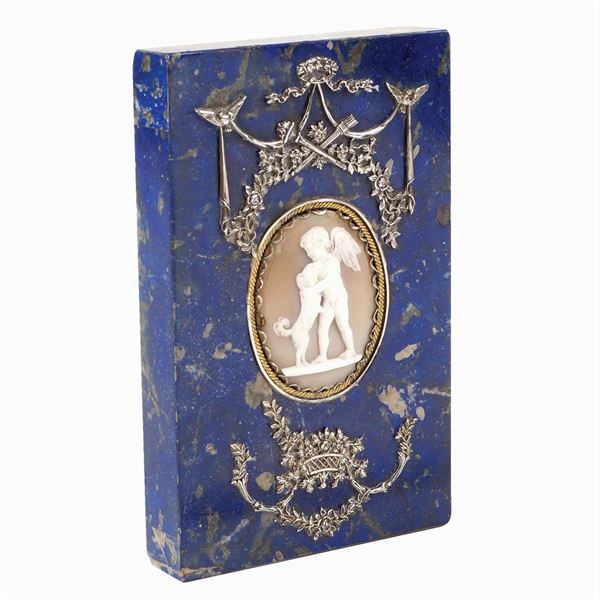 A lapis lazuli paper weight plaque