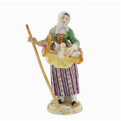 Meissen, Gruppo in Porcellana Policroma