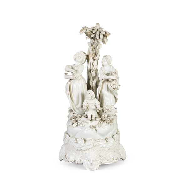 A white enamel ceramic group