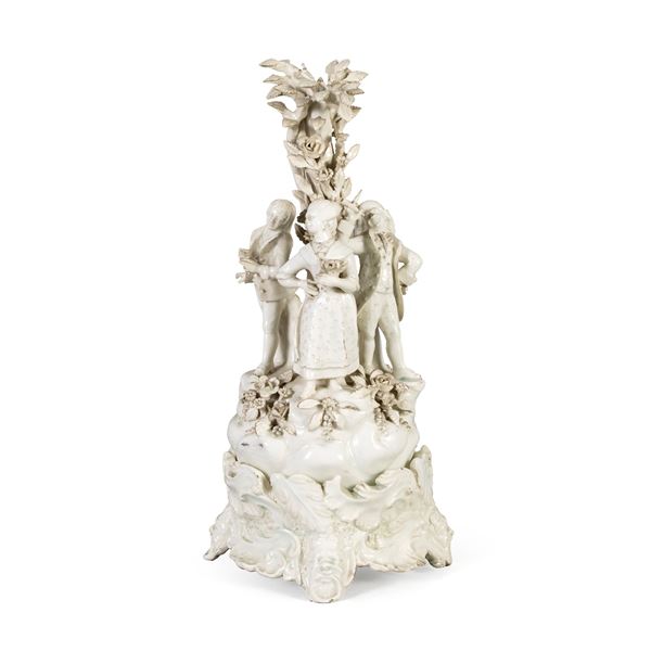 A white enamel ceramic group