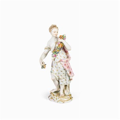 Meissen, Figura in Porcellana Policroma