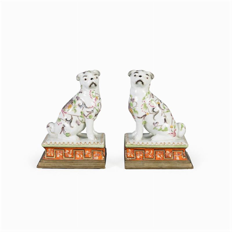 Coppia di Sculture in Ceramica Policroma