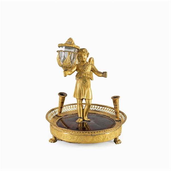 Gilded bronze inkwell