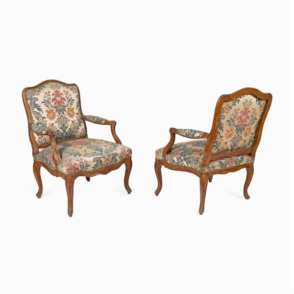 Pair of Louis XV style armchairs  (France, 19th century)  - Auction Old Master Paintings, Furniture, Sculpture and Works of Art - Colasanti Casa d'Aste