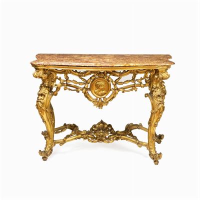 Console in Legno Dorato