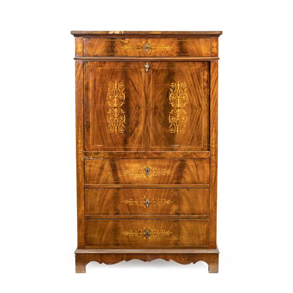 Mahogany secretaire  (Italy, 19th - 20th century)  - Auction Old Master Paintings, Furniture, Sculpture and Works of Art - Colasanti Casa d'Aste
