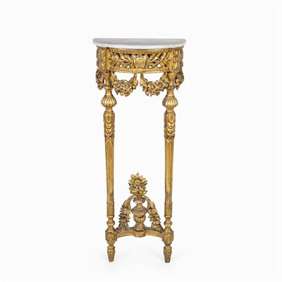Console da Muro Demilune in Legno Dorato