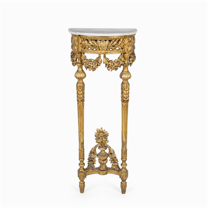 Console da Muro Demilune in Legno Dorato