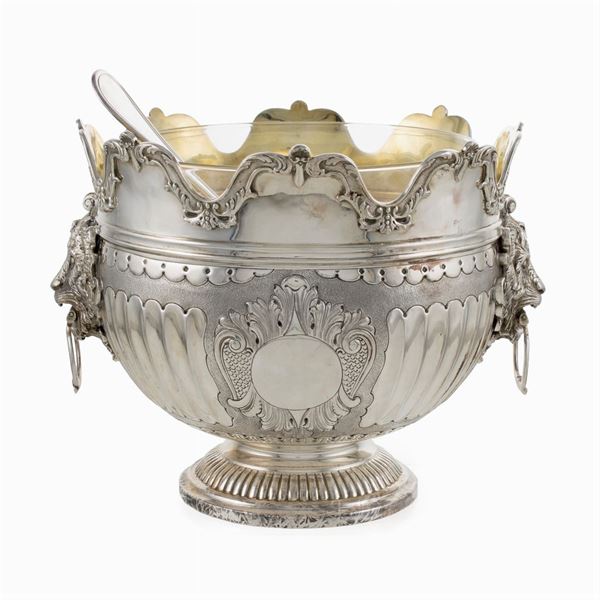 Coppa punch in argento, e vermeil