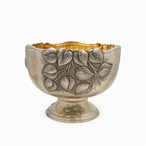 Rinfrescatoio in argento e vermeil