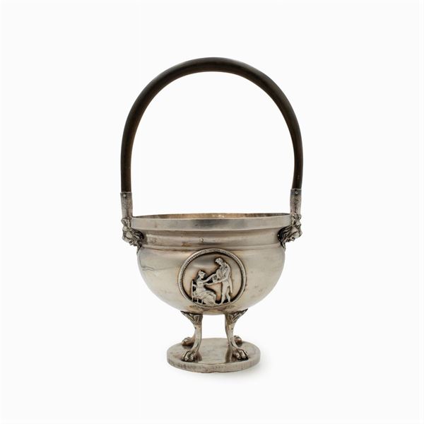 Silver basket with handle