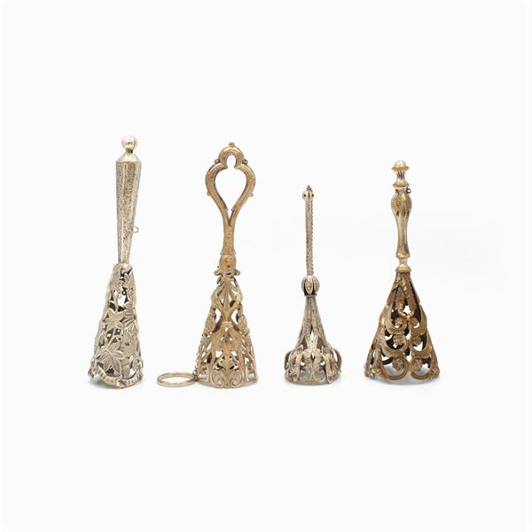 Group of silvered metal bouquet holders (4)
