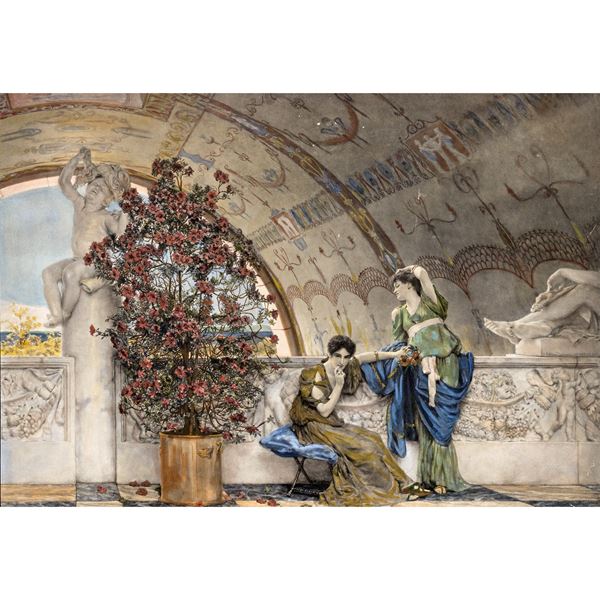 Lawrence Alma-Tadema  (Dronryp 1836 - Wiesbaden 1912)  - Asta Dipinti Antichi, Arredi, Sculture e Oggetti d'Arte - Colasanti Casa d'Aste
