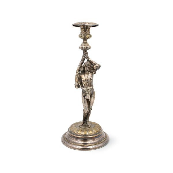 Silver metal candlestick  (19th-20th century)  - Auction Fine Silver and the Art of the Table - Colasanti Casa d'Aste