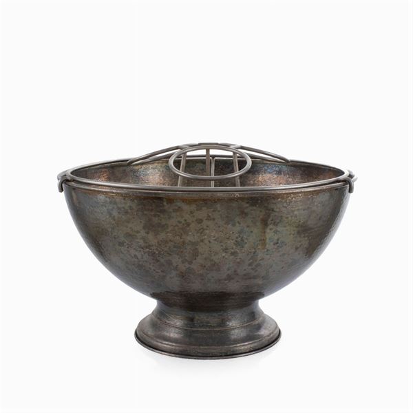 Large silvered metal cooler