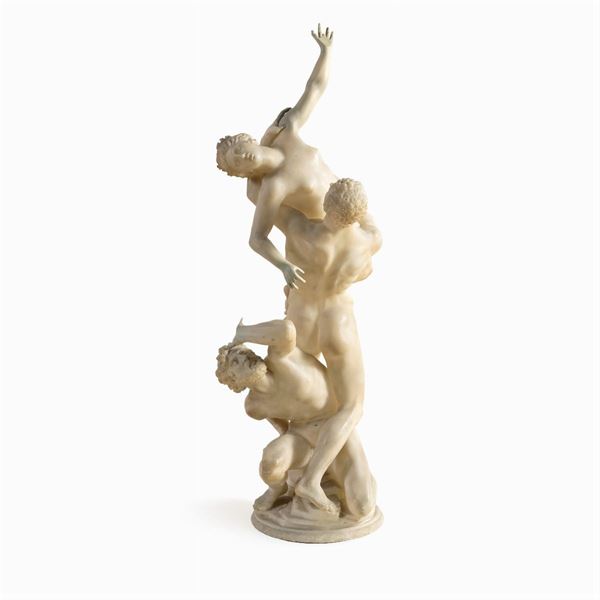 Gruppo in alabastro  (Italia, XIX-XX Sec.)  - Asta Dipinti Antichi, Arredi, Sculture e Oggetti d'Arte - Colasanti Casa d'Aste