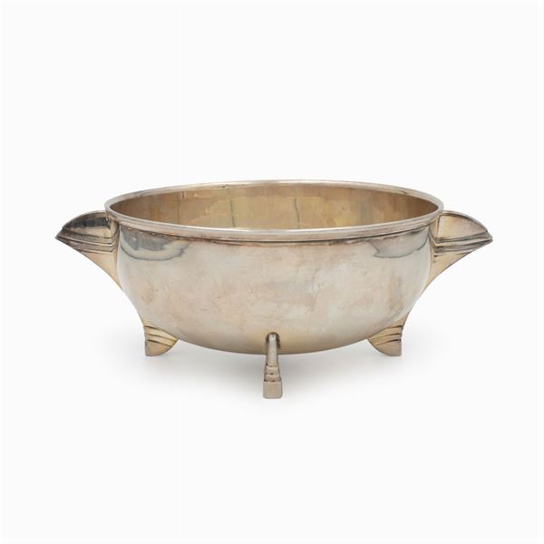 Silvered metal Decò centerpiece