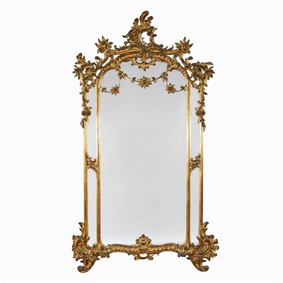 Specchiera in Legno Dorato e Intagliato